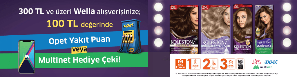 300 TL ve üzeri Wella alışverişinize, fırsatlar!